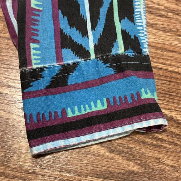 Vintage Wrangler Long Tail Aztec Striped Shirt Mens 16.5-34 Cowboy Country - Picture 5 of 9